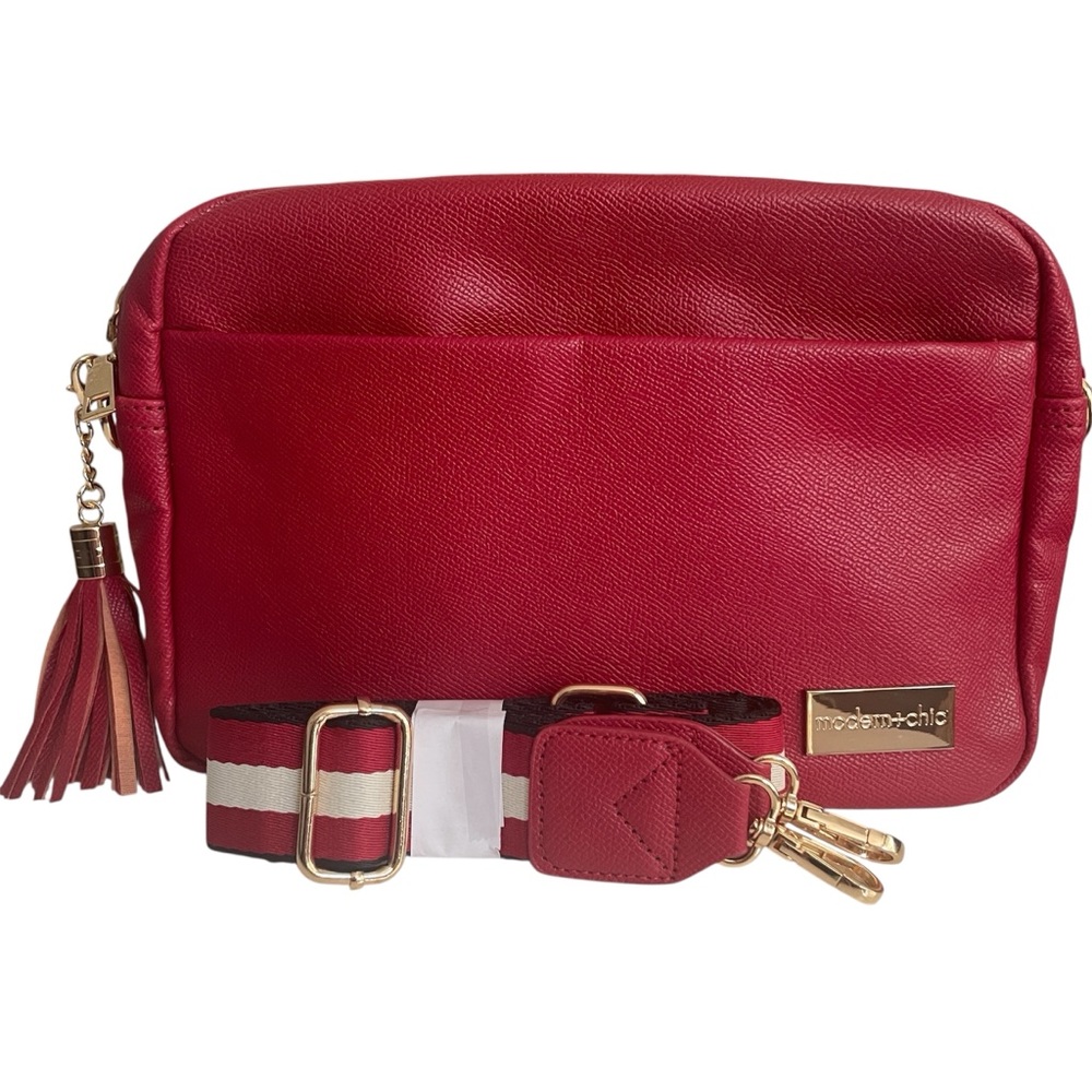 Red Vegan Leather Alice Crossbody Modern+Chic Boutique
